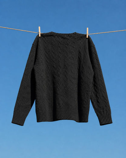Vintage Polo Ralph Lauren Cable Knit Sweater Black Cotton Crewneck Jumper Pony Logo