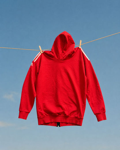 Vintage Adidas Red Zip Up Hoodie 3 Stripes Track Jacket Sweatshirt Y2K Sportswear