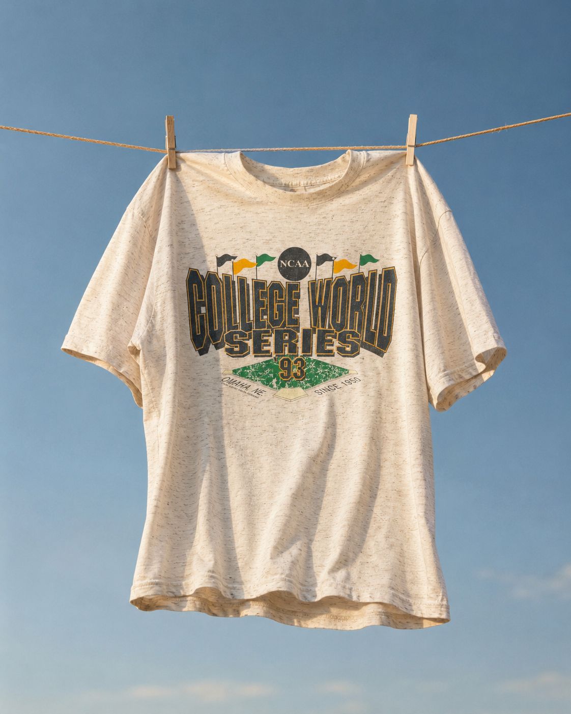 Vintage 1993 NCAA College World Series T-Shirt Omaha Nebraska Single Stitch USA White Tee